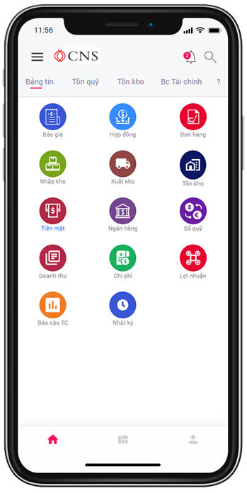 Phần mềm kế toán CNS trên Iphone